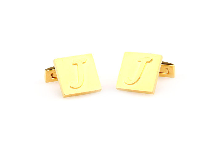 26 Letters J Cufflinks  Gold Luxury Cufflinks Metal Cufflinks Symbol Wholesale & Customized  CL668038