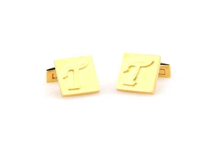 26 Letters T Cufflinks  Gold Luxury Cufflinks Metal Cufflinks Symbol Wholesale & Customized  CL668046