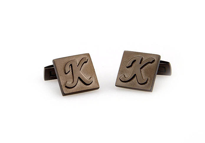 26 Letters K Cufflinks  Gray Steady Cufflinks Metal Cufflinks Symbol Wholesale & Customized  CL668061