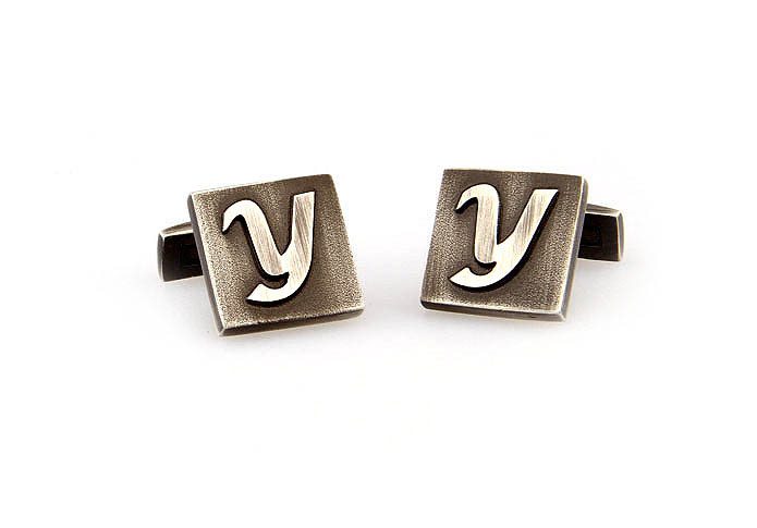 26 Letters Y Cufflinks  Gray Steady Cufflinks Metal Cufflinks Symbol Wholesale & Customized  CL668112