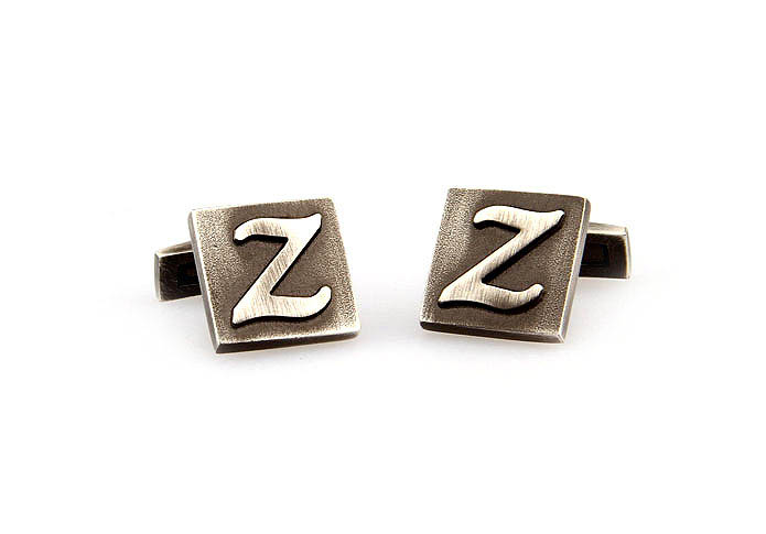 26 Letters Z Cufflinks  Gray Steady Cufflinks Metal Cufflinks Symbol Wholesale & Customized  CL668113