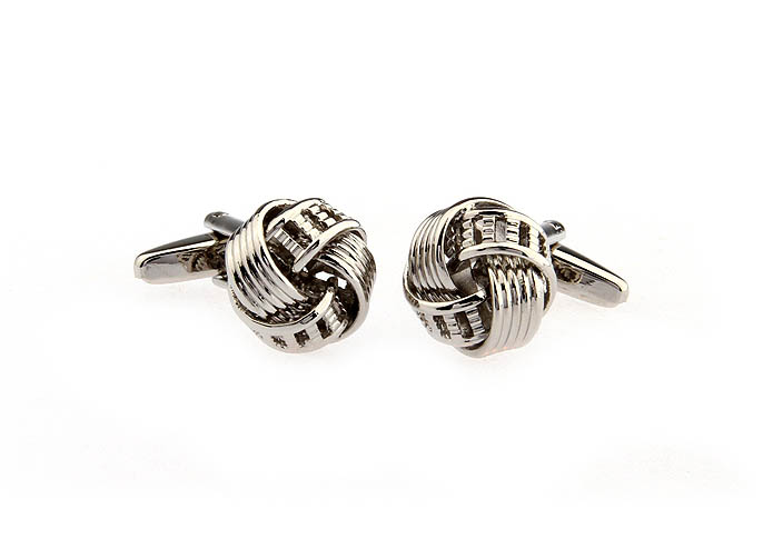  Silver Texture Cufflinks Metal Cufflinks Knot Wholesale & Customized  CL668165
