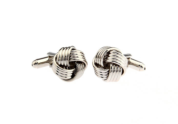  Silver Texture Cufflinks Metal Cufflinks Knot Wholesale & Customized  CL668166