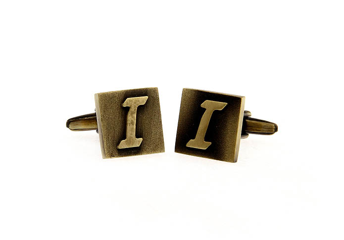26 Letters I Cufflinks  Bronzed Classic Cufflinks Metal Cufflinks Symbol Wholesale & Customized  CL668197