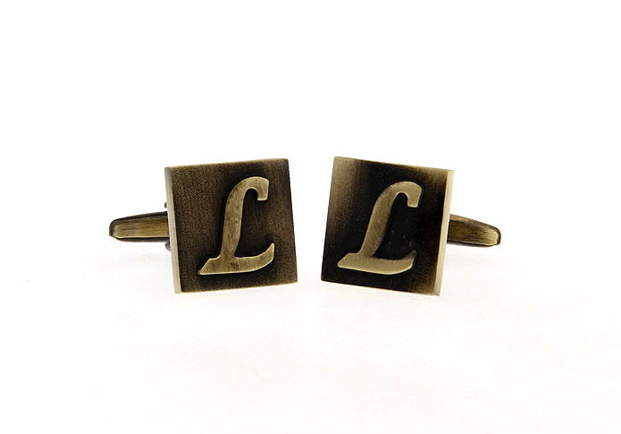 26 Letters L Cufflinks  Bronzed Classic Cufflinks Metal Cufflinks Symbol Wholesale & Customized  CL668200