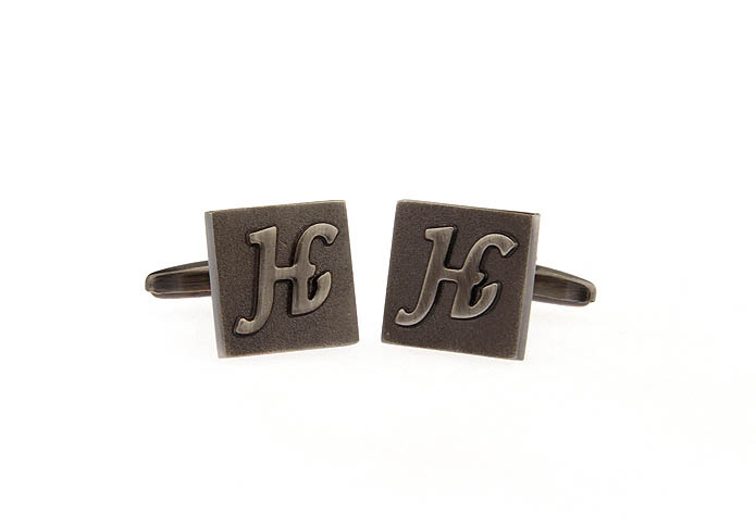 26 Letters H Cufflinks  Gray Steady Cufflinks Metal Cufflinks Symbol Wholesale & Customized  CL668224