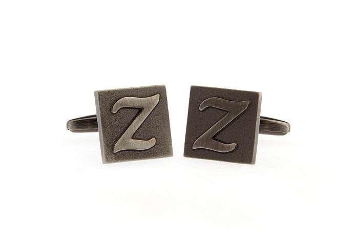 26 Letters Z Cufflinks  Gray Steady Cufflinks Metal Cufflinks Symbol Wholesale & Customized  CL668242