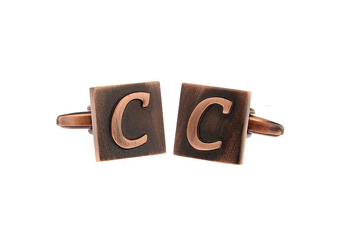 26 Letters C Cufflinks  Bronzed Classic Cufflinks Metal Cufflinks Symbol Wholesale & Customized  CL668245
