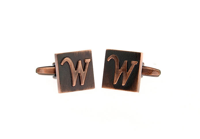 26 Letters W Cufflinks  Bronzed Classic Cufflinks Metal Cufflinks Symbol Wholesale & Customized  CL668265