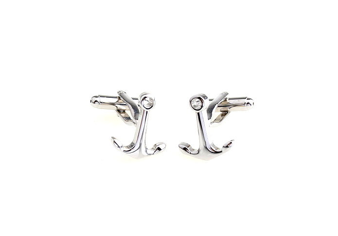 Anchors Cufflinks  Silver Texture Cufflinks Metal Cufflinks Transportation Wholesale & Customized  CL671355