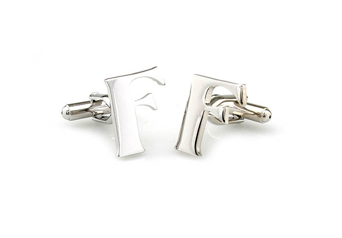 The Letters F Cufflinks  Silver Texture Cufflinks Metal Cufflinks Symbol Wholesale & Customized  CL671464