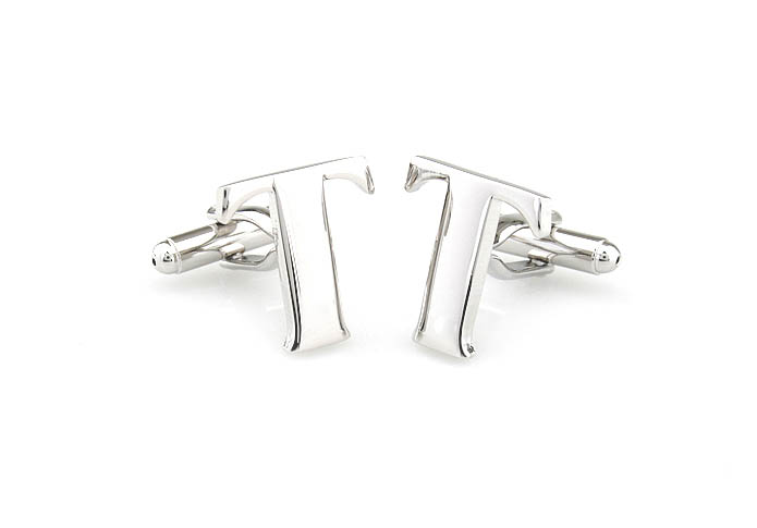 The Letters T Cufflinks  Silver Texture Cufflinks Metal Cufflinks Symbol Wholesale & Customized  CL671478