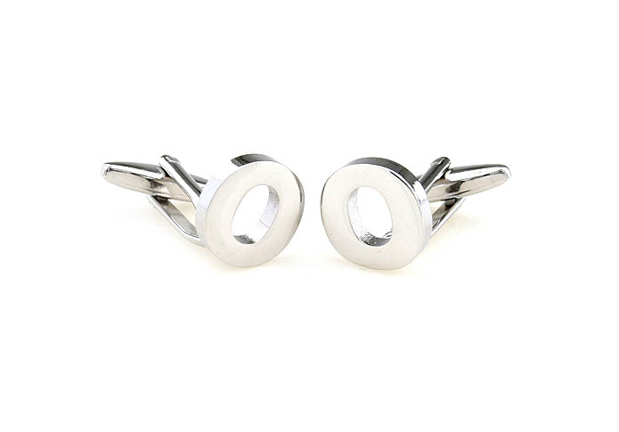 Letters O Cufflinks  Silver Texture Cufflinks Metal Cufflinks Symbol Wholesale & Customized  CL671499
