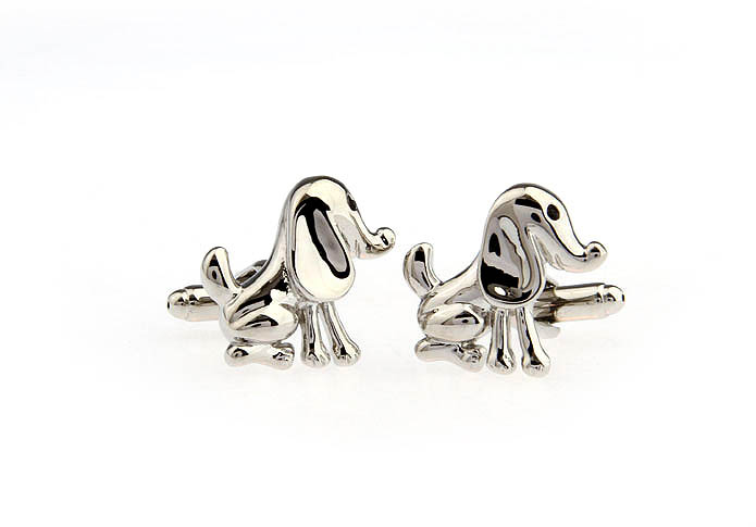 Basset Hound Dog Cufflinks  Silver Texture Cufflinks Metal Cufflinks Animal Wholesale & Customized  CL671538