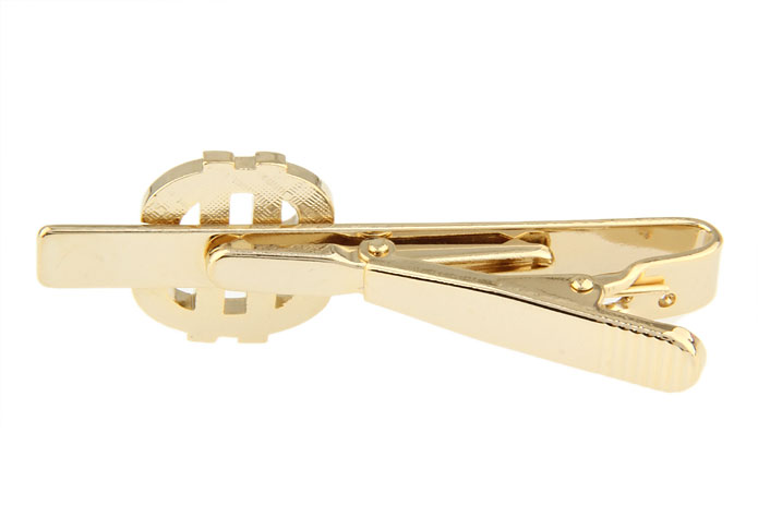 The Dollar Sign $ Tie Clips  Gold Luxury Tie Clips Metal Tie Clips Symbol Wholesale & Customized  CL870814
