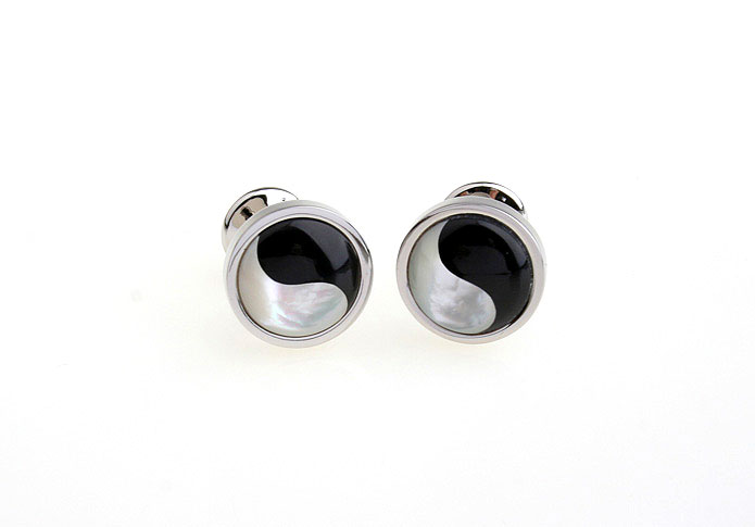 Yin Yang Tai Chi Cufflinks  Black White Cufflinks Shell Cufflinks Wholesale & Customized  CL651137
