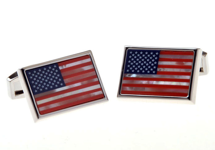 American Flag Cufflinks  Multi Color Fashion Cufflinks Shell Cufflinks Flag Wholesale & Customized  CL655926