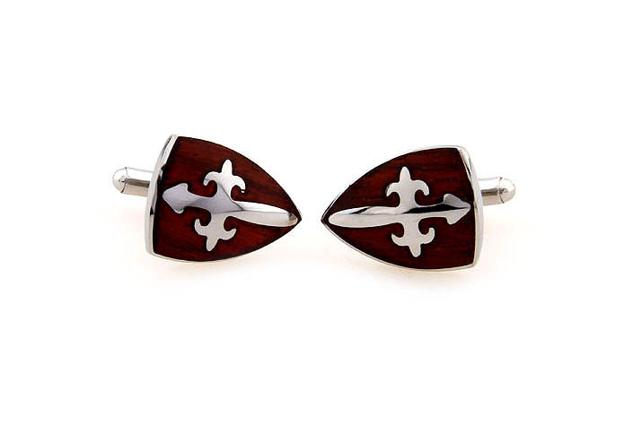 Spear shaped Cufflinks  Khaki Dressed Cufflinks Stainless Steel Cufflinks Religious and Zen Wholesale & Customized  CL620809
