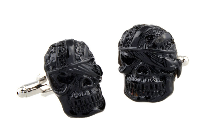 Skull Cufflinks  Black Classic Cufflinks Woodcarving Cufflinks Skull Wholesale & Customized  CL653480