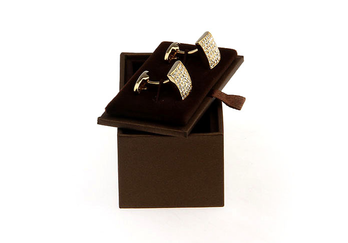 Imitation leather + Plastic Cufflinks Boxes  Khaki Dressed Cufflinks Boxes Cufflinks Boxes Wholesale & Customized  CL210458
