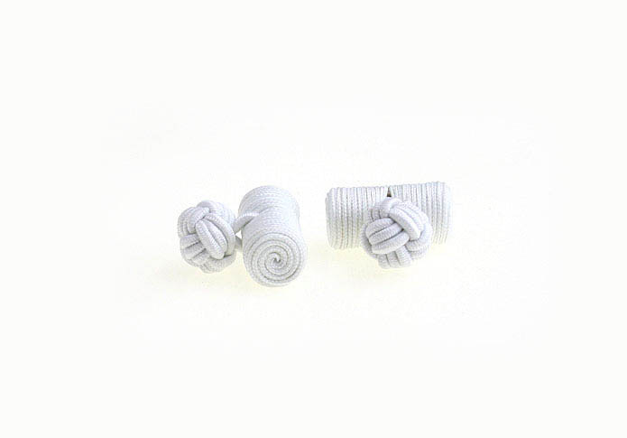  White Purity Cufflinks Silk Cufflinks Knot Wholesale & Customized  CL640841