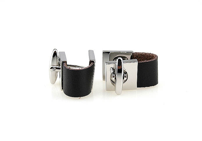 Leather belt Cufflinks  Black Classic Cufflinks Silk Cufflinks Wholesale & Customized  CL651207