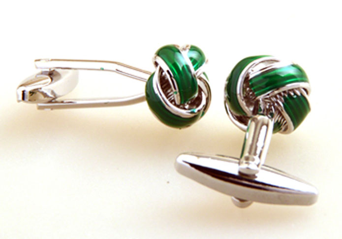 Green Intimate Cufflinks Enamel Cufflinks Knot Wholesale & Customized CL655308
