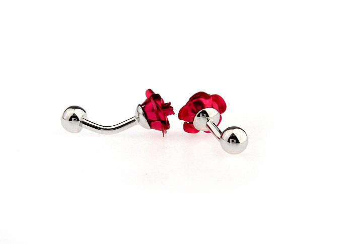 Valentine's Day red roses Cufflinks  Red Festive Cufflinks Paint Cufflinks Recreation Wholesale & Customized  CL651592