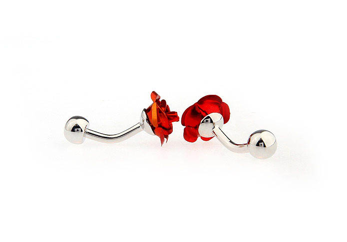 Valentine's Day red roses Cufflinks  Red Festive Cufflinks Paint Cufflinks Recreation Wholesale & Customized  CL651678