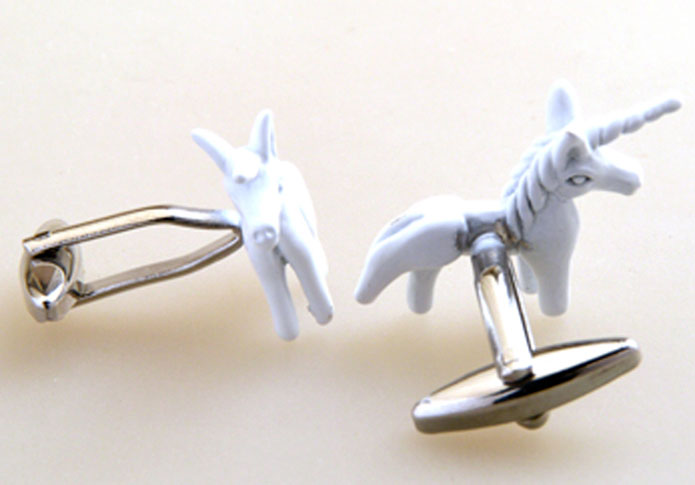 Unicorn Cufflinks White Purity Cufflinks Paint Cufflinks Animal Wholesale & Customized CL655197