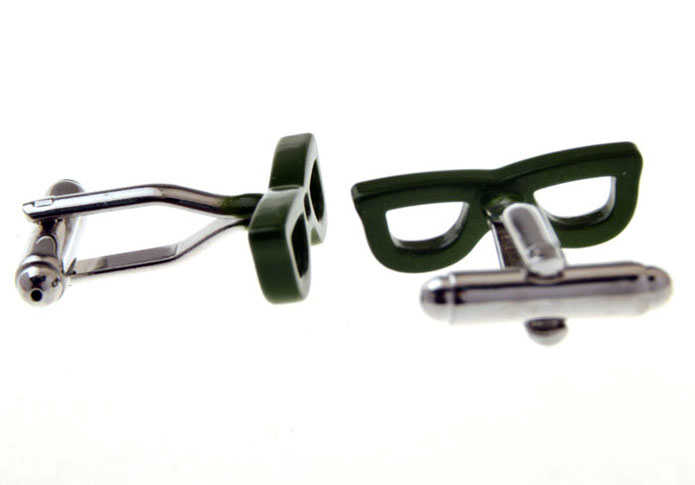 Glasses Frames Cufflinks  Green Intimate Cufflinks Paint Cufflinks Hipster Wear Wholesale & Customized  CL655680