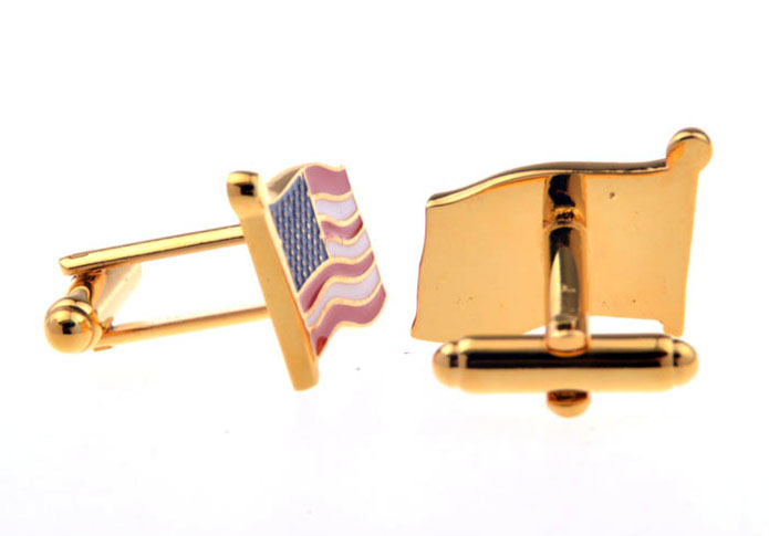 American Flag Cufflinks  Gold Luxury Cufflinks Paint Cufflinks Flag Wholesale & Customized  CL655692