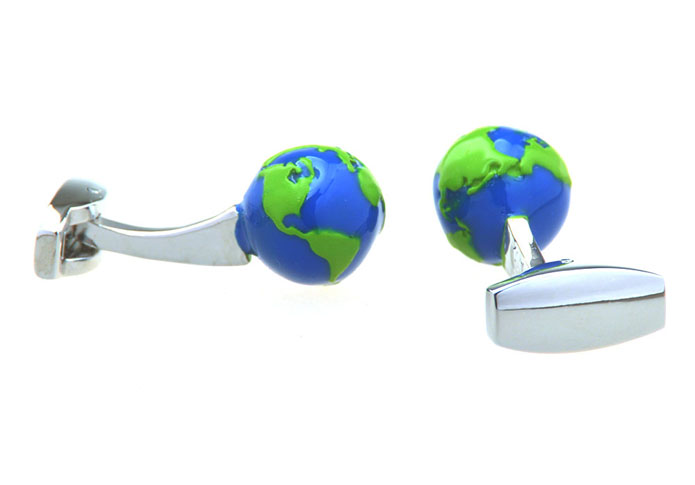Globe Cufflinks  Blue Elegant Cufflinks Paint Cufflinks Tools Wholesale & Customized  CL656972