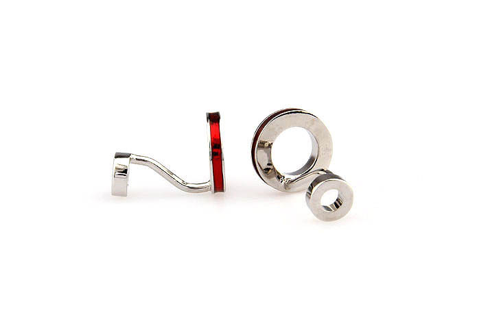 Double-sided ring Cufflinks  Red Festive Cufflinks Paint Cufflinks Funny Wholesale & Customized  CL663058