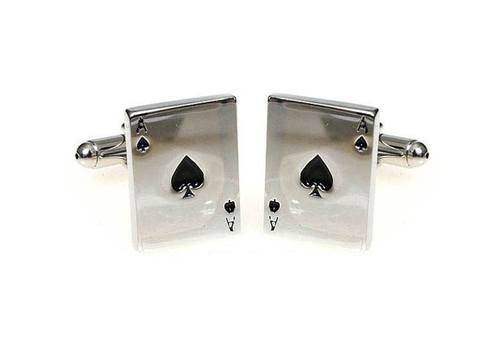 Poker Double A Cufflinks  Black Classic Cufflinks Paint Cufflinks Gambling Wholesale & Customized  CL670940