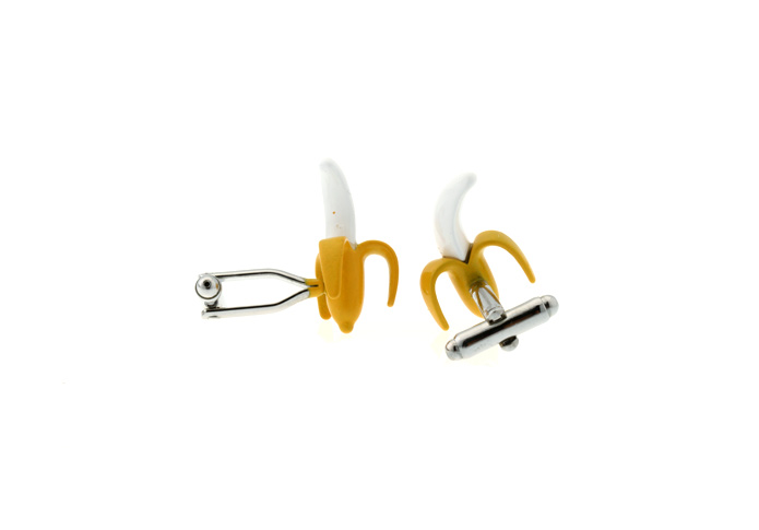Bananas Cufflinks  Yellow Lively Cufflinks Paint Cufflinks Food and Drink Wholesale & Customized  CL671700