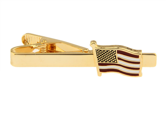 American Flag Tie Clips  Multi Color Fashion Tie Clips Paint Tie Clips Flag Wholesale & Customized  CL870779