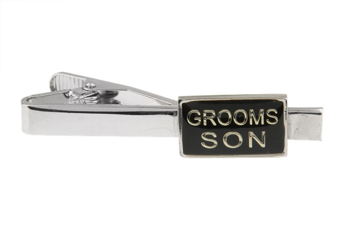GROOMS SON Tie Clips  Black Classic Tie Clips Paint Tie Clips Wedding Wholesale & Customized  CL870781