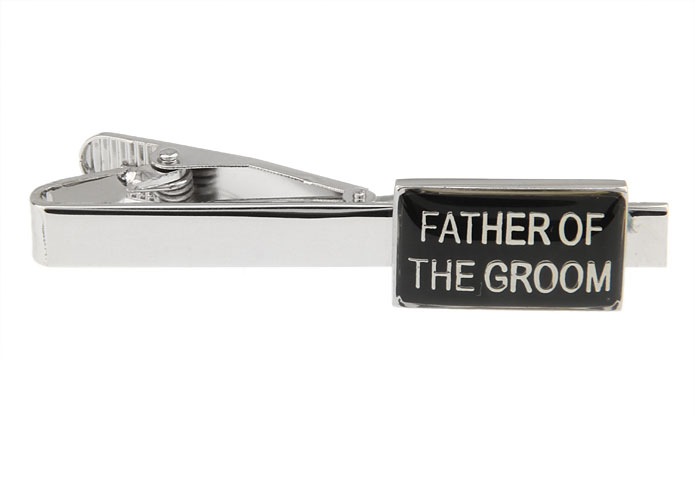 FATHER OF THE GROOM Tie Clips  Black Classic Tie Clips Paint Tie Clips Wedding Wholesale & Customized  CL870796