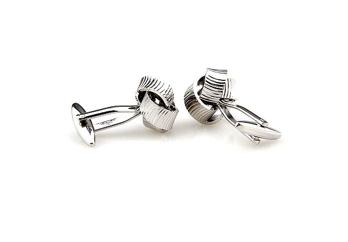  Silver Texture Cufflinks Metal Cufflinks Knot Wholesale & Customized  CL641184