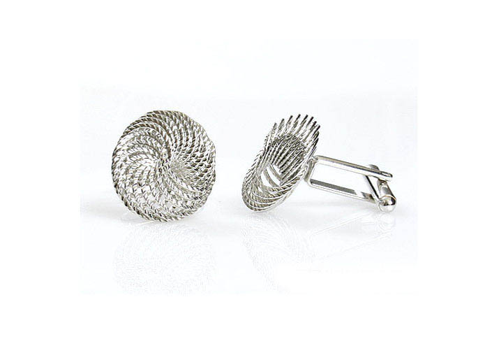  Silver Texture Cufflinks Metal Cufflinks Knot Wholesale & Customized  CL641214