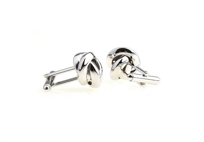  Silver Texture Cufflinks Metal Cufflinks Knot Wholesale & Customized  CL641216