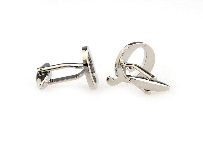 Q Letters Cufflinks  Silver Texture Cufflinks Metal Cufflinks Symbol Wholesale & Customized  CL652529