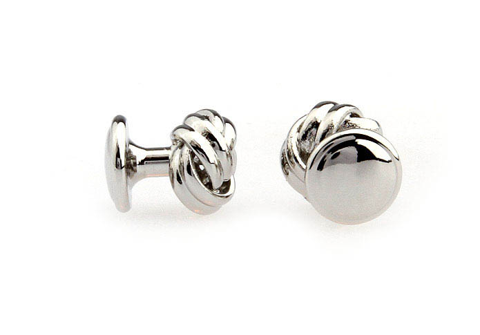  Silver Texture Cufflinks Metal Cufflinks Knot Wholesale & Customized  CL652538