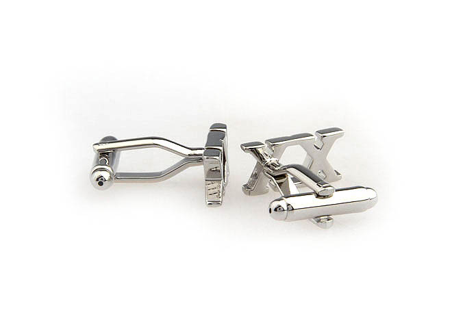 Double XX Cufflinks  Silver Texture Cufflinks Metal Cufflinks Symbol Wholesale & Customized  CL652575
