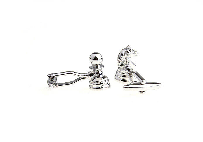 Pawn chess horse Cufflinks  Silver Texture Cufflinks Metal Cufflinks Tools Wholesale & Customized  CL652903