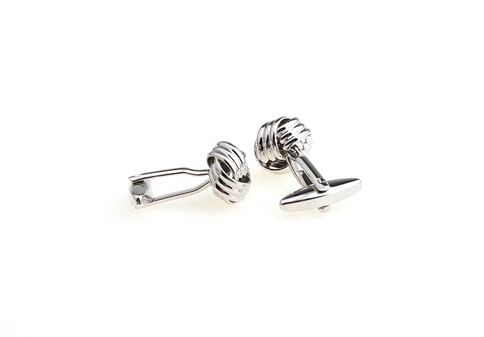  Silver Texture Cufflinks Metal Cufflinks Knot Wholesale & Customized  CL652915