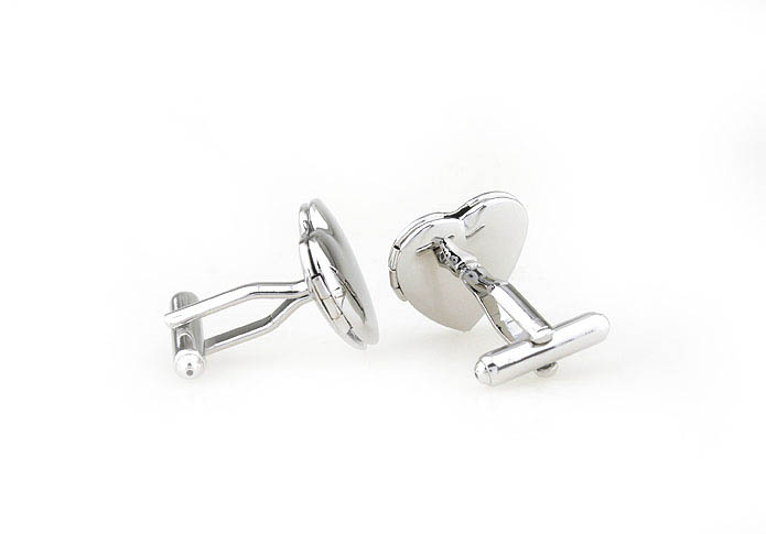 Heart shaped retractable Cufflinks  Silver Texture Cufflinks Metal Cufflinks Funny Wholesale & Customized  CL652976