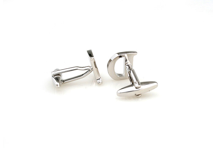 26 Letters D Cufflinks  Silver Texture Cufflinks Metal Cufflinks Symbol Wholesale & Customized  CL652991