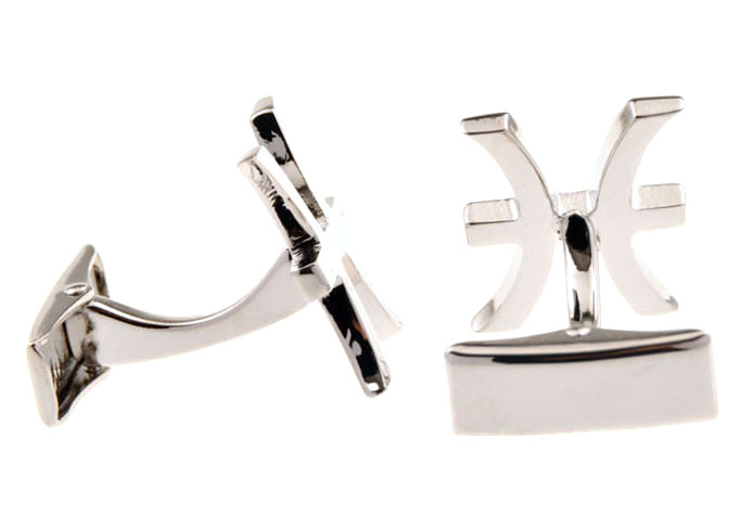 Pisces Cufflinks Silver Texture Cufflinks Metal Cufflinks Symbol Wholesale & Customized CL655457